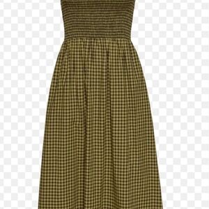 Nation LTD Olive & Black Gingham Maxi Dress